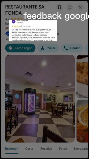 ¡Gracias por cada una de vuestras opiniones! 💙
Leer las buenas reseñas que nos dejáis en Google nos llena de energía, nos motiva a seguir mejorando y ayuda a que más personas conozcan nuestro trabajo.
También valoramos todas las opiniones constructivas, siempre que se expresen desde el respeto, porque nos permiten aprender, detectar aquello que podemos mejorar y seguir ofreciéndoos el mejor servicio posible.
Gracias por confiar en nosotros y por dedicar unos minutos a compartir vuestra experiencia. ¡Cada opinión cuenta! 😊
#restaurantemallorca #comerenmallorca #manacor #mallorca